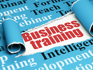 Image showing Learning concept: red text Business Training under the piece of  torn paper