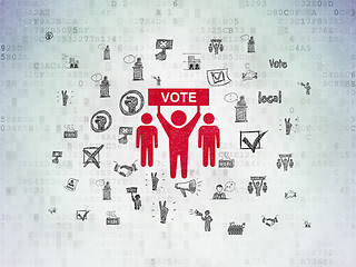 Image showing Politics concept: Election Campaign on Digital Data Paper background