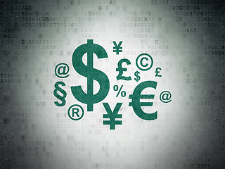 Image showing News concept: Finance Symbol on Digital Data Paper background