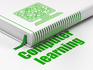 Image showing Studying concept: book Computer Pc, Computer Learning on white background