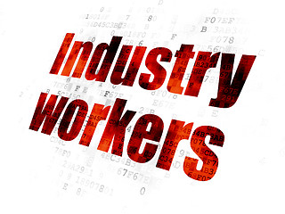 Image showing Manufacuring concept: Industry Workers on Digital background