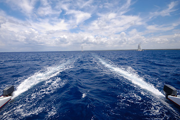 Image showing Sailing on a catemaran