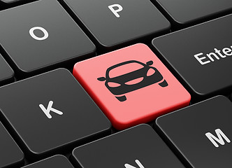 Image showing Tourism concept: Car on computer keyboard background