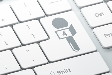 Image showing News concept: Microphone on computer keyboard background