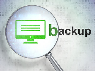 Image showing Software concept: Monitor and Backup with optical glass