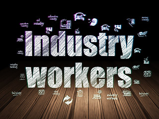 Image showing Industry concept: Industry Workers in grunge dark room