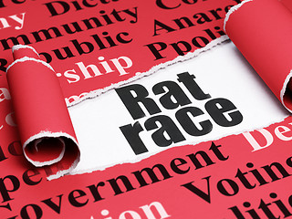 Image showing Politics concept: black text Rat Race under the piece of  torn paper