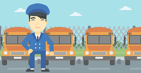 Image showing School bus driver vector illustration.