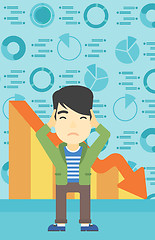 Image showing Bankrupt clutching his head vector illustration.