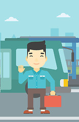 Image showing Man travelling by bus vector illustration.