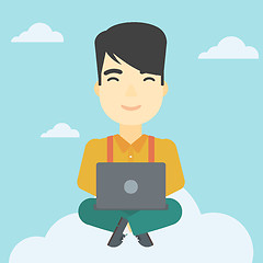 Image showing Man using cloud computing technology.