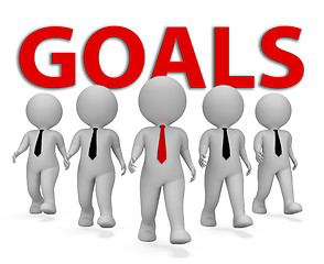 Image showing Goals Businessmen Shows Aim Commercial And Desire 3d Rendering