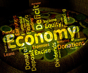 Image showing Economy Word Represents Economizing Text And Economies