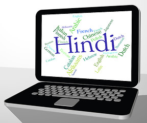 Image showing Hindi Language Represents Speech Word And Wordcloud