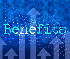 Image showing Benefits Word Indicates Reward Words And Wordcloud