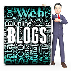 Image showing Blogs Sign Indicates Web Site And Blogger