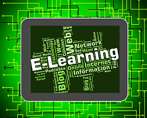 Image showing Elearning Word Means World Wide Web And College