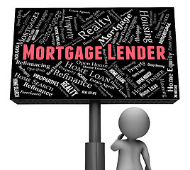 Image showing Mortgage Lender Shows Real Estate And Bank