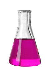 Image showing Chemical laboratory flask with violet liquid