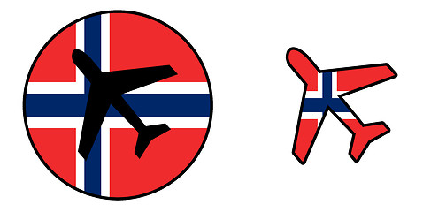 Image showing Nation flag - Airplane isolated - Norway