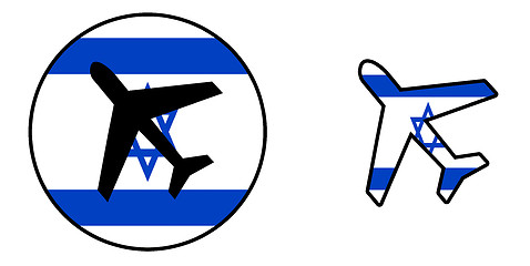 Image showing Nation flag - Airplane isolated - Israel