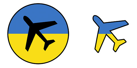 Image showing Nation flag - Airplane isolated - Ukraine