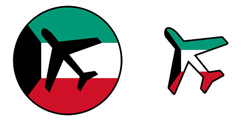 Image showing Nation flag - Airplane isolated - Kuwait