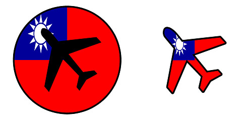 Image showing Nation flag - Airplane isolated - Taiwan