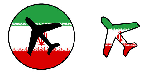 Image showing Nation flag - Airplane isolated - Iran