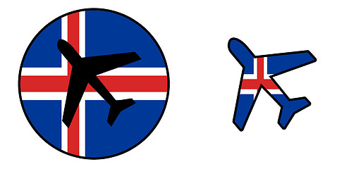 Image showing Nation flag - Airplane isolated - Iceland