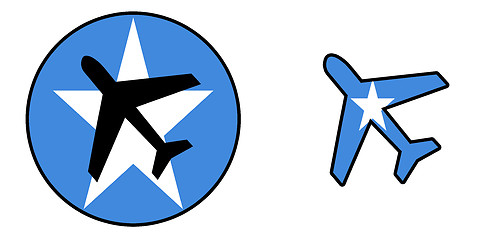 Image showing Nation flag - Airplane isolated - Somalia