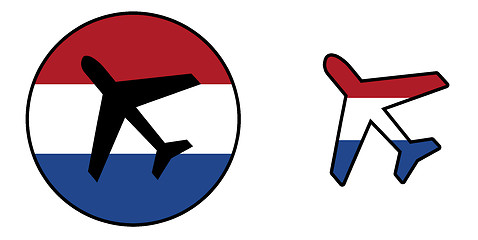 Image showing Nation flag - Airplane isolated - Netherlands