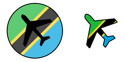 Image showing Nation flag - Airplane isolated - Tanzania