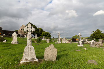 Image showing old celtic cemetery graveyard in ireland