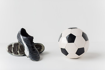 Image showing close up of soccer ball and football boots