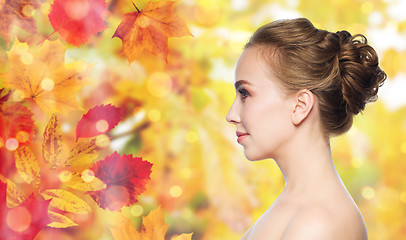 Image showing beautiful young woman face over white background