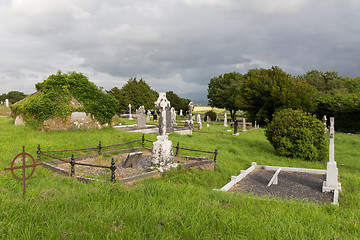 Image showing old celtic cemetery graveyard in ireland