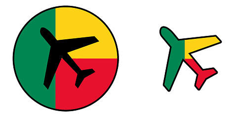 Image showing Nation flag - Airplane isolated - Benin