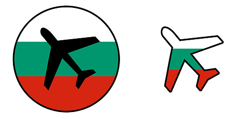Image showing Nation flag - Airplane isolated - Bulgaria