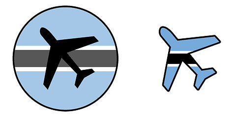 Image showing Nation flag - Airplane isolated - Botswana