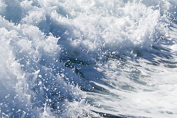 Image showing Wave of a ferry ship on the open ocean