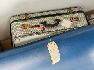 Image showing Old suitcase for cabin baggage - Selective focus