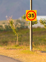 Image showing Traffic sign restricting speed to 35 kilometers per hour