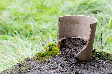 Image showing Broken flower pot