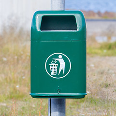 Image showing Metal rubbish bin
