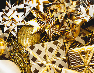 Image showing Golden Christmas Background