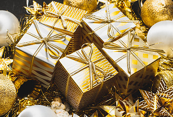 Image showing Golden Christmas Background