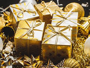 Image showing Golden Christmas Background