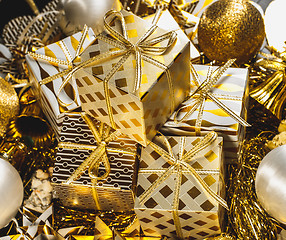 Image showing Golden Christmas Background