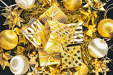 Image showing Golden Christmas Background